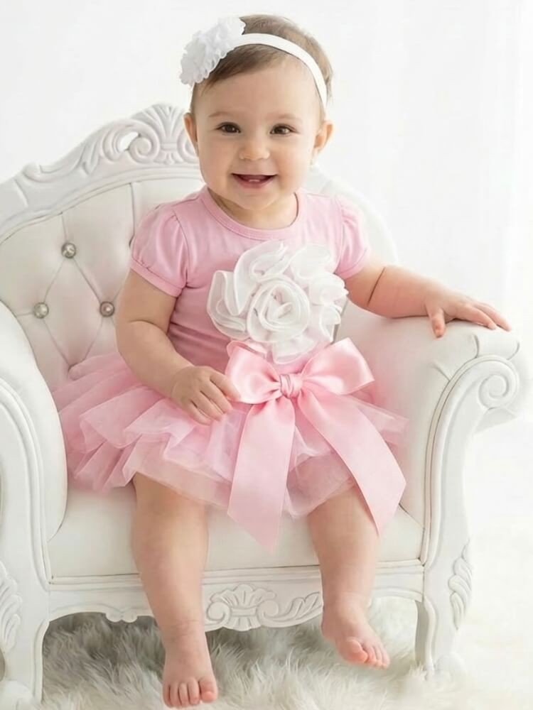 baby girl birthday outfit set pink tutu