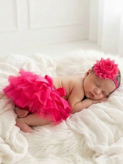 Baby Tutu Ruffle Bloomer Watermelon with Headband Set