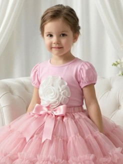 Girl Pink cotton party top