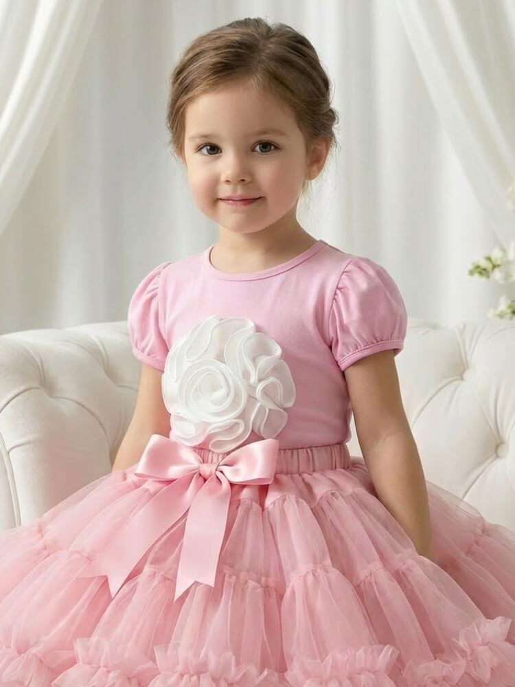 Girl Pink cotton party top