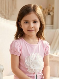 Pink cotton girl party top