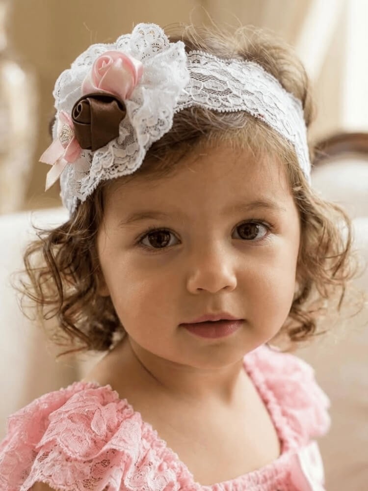 Handmade Baby Headband Multicolor Vintage Roses