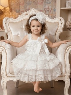 Flower girl dress white lace