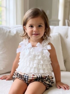 Baby Girl Lace Top Ivory White
