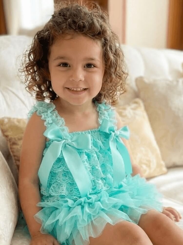 Baby Girl Ruffle Lace Top Aqua Mint