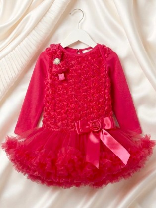 Baby Girl Tutu Onesie Dress Hot Pink