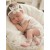 Baby Barefoot Sandals White Butterfly with Dusty Pink Rose