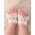 Baby Barefoot Sandals White Butterfly with Peach Rose