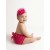 Baby girl rosette bloomer and headband set magenta
