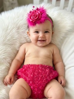 Baby Girl Rosette Bloomer with Headband Baby Girl Rosette Bloomer with Headband