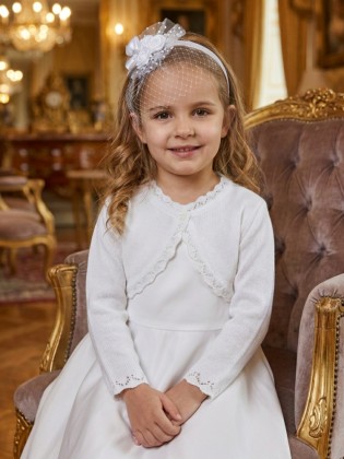 Girl white bolero cardigan