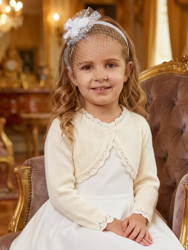Baby Girl Ivory Bolero Cardigan Baby Girl Ivory Bolero Cardigan