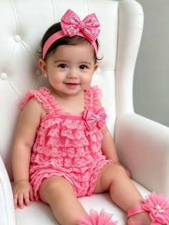 Ruffled Petti Lace Romper for Baby Girl Romper Ruffled Petti Lace Romper for Baby Girl Romper