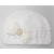 Crochet baby hat with white diamante bow