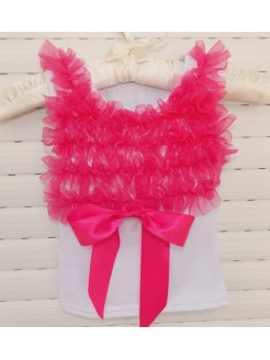 baby girl top with watermelon chiffon ruffles