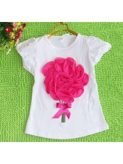 Adorable Baby Girl Top decorated with 3 D flowerwatermellon