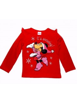 Girl Christmas Long Sleeved Top Minnie