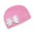 Crochet baby girl hat pink with Hello Kitty bow