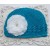 Crochet girl hat aquamarine with white flower