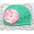 Crochet baby hat aqua mint with pink