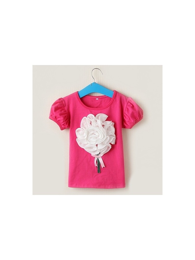 baby girl cotton top fuchsia decorated with 3 D flower