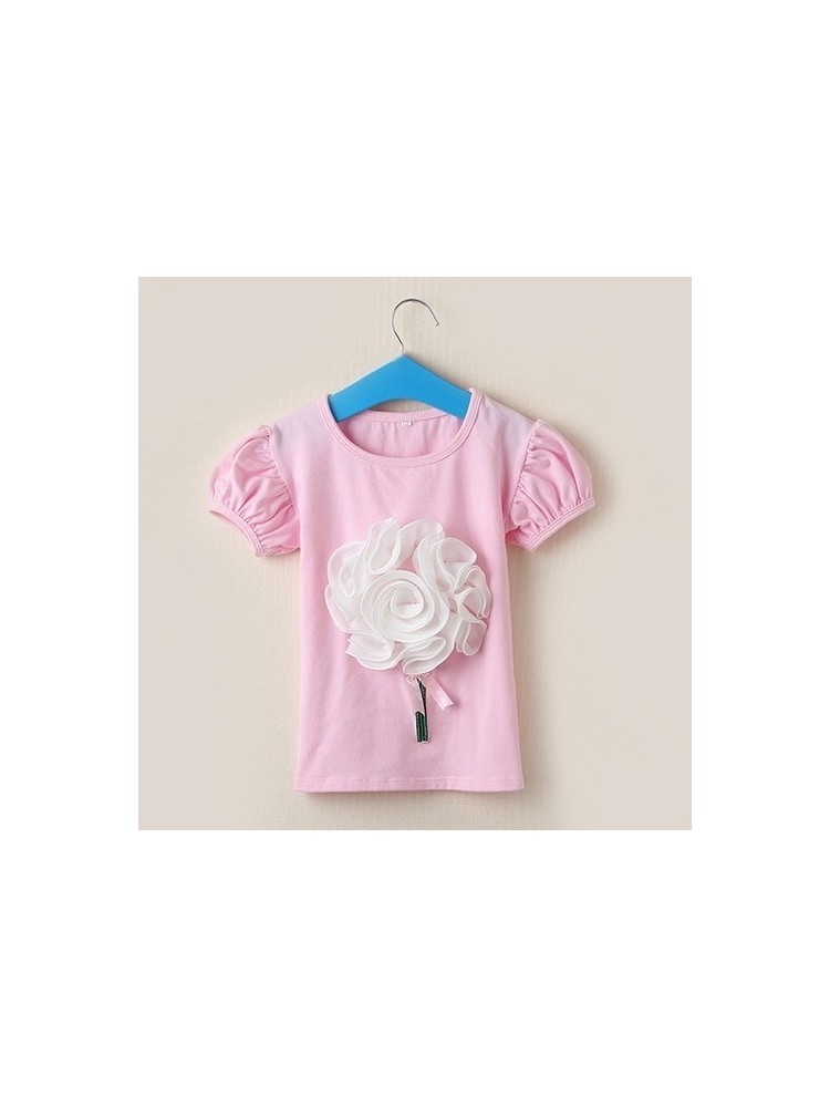 baby girl cotton top decorated with 3 D flower