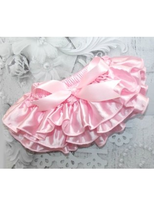 Baby Girl Ruffle Bloomer Pink Satin