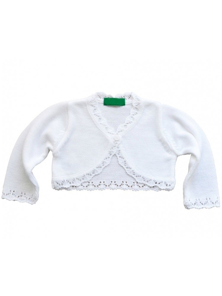 Girl white bolero cardigan