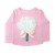 Long sleeved top 3D white flower