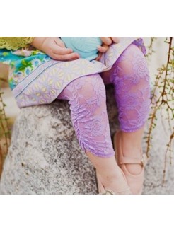 Baby Girl Lace Leggings Lavender