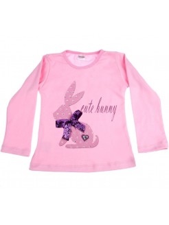 Baby girl top Cute bunny pink