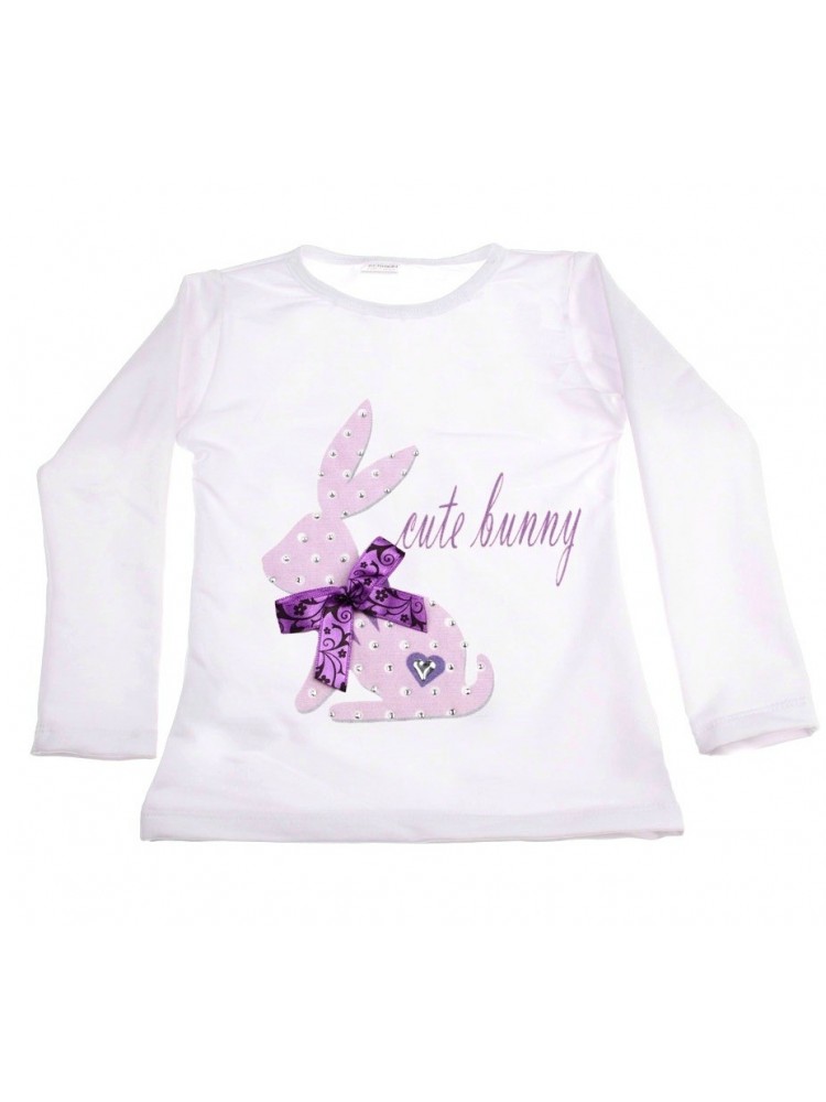Baby girl top Cute bunny with lavender