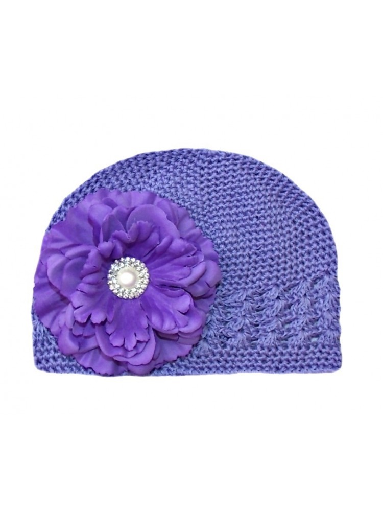 Handmade Girl Hat purple Peony Flower