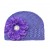 Crochet hat purple with purple peony flower